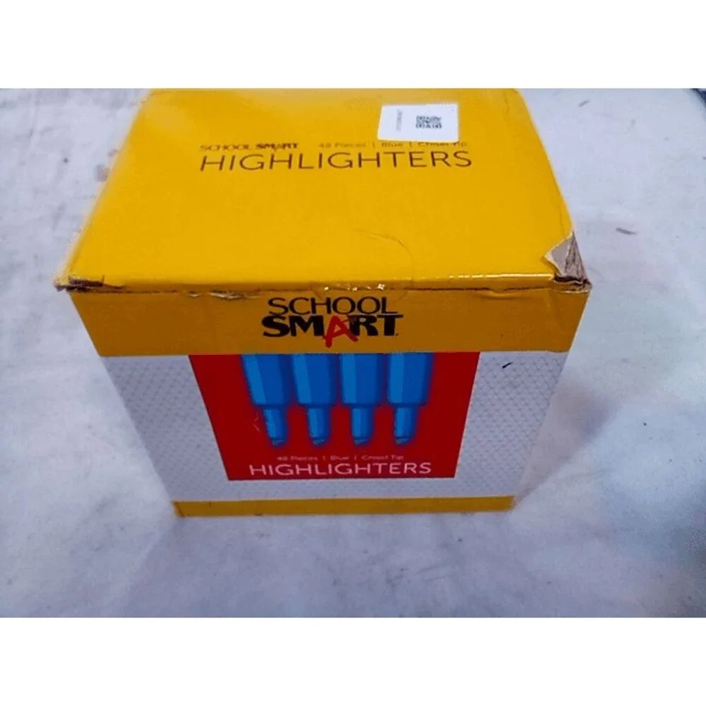School Smart Blue Highlighters – Chisel Tip – Bulk Pack of 48 Blue Markers